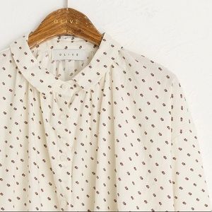 Olive Clothing Cream Hoya Autumn Leaves Blouse